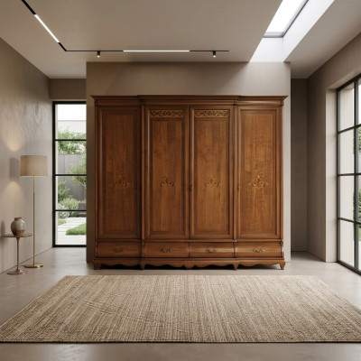 Solid Wood Wardrobe Furniture Closet Bedroom Cabinets Made in Italy New
