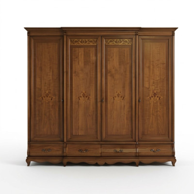 Solid Wood Wardrobe Furniture Closet Bedroom Cabinets Made in Italy New