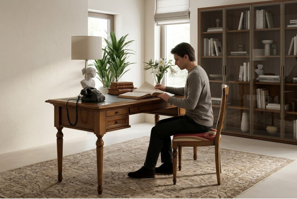 Desk Secretary Italian Furniture Table Chair Set Office 2-piece Desks