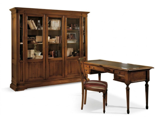 Office set wood table chair bookcase desk shelf cabinets 3-piece set new