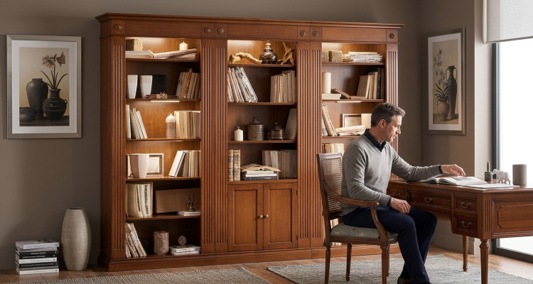 Regal Living Room Cabinet Bookshelf Wood Office Cabinet Cabinets Display Case Italy