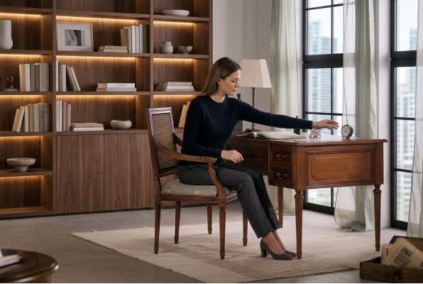 Table Desk Secretary Desks Italian Furniture Chair Set Office 2-piece