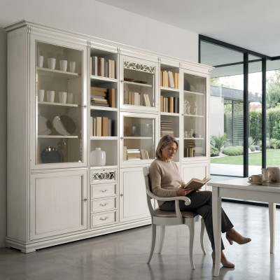 Office furniture, study bookshelf, wooden bookshelf with drawers design