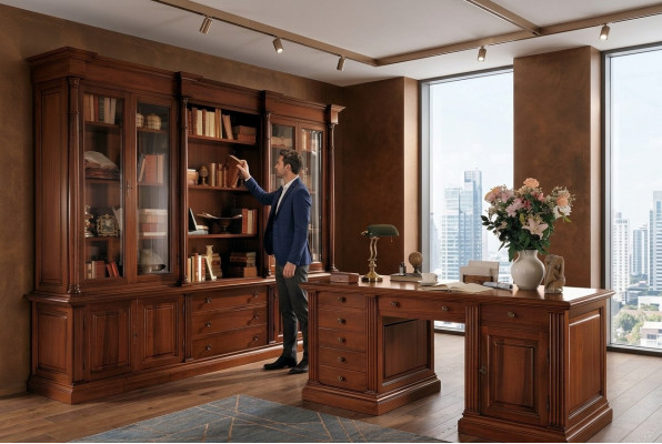 Office bookshelf cabinet wood office cabinet shelf cabinets display case Italian furniture