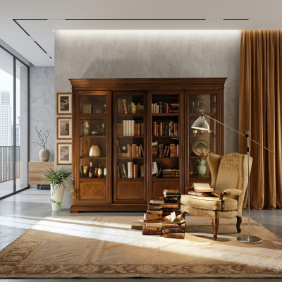 Office shelf cupboard drawers office cabinet glass doors furniture design solid wood