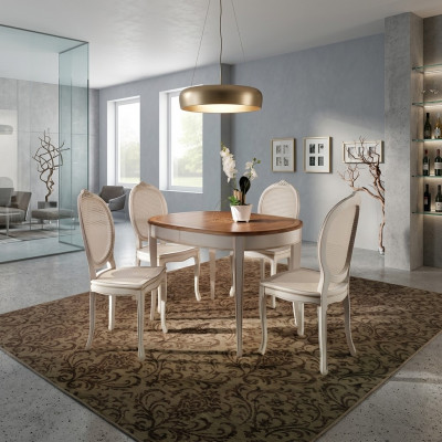 Dining table, furniture chairs, armchair, furniture group, set, complete set, 5-piece.