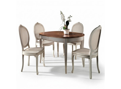 Dining table, furniture chairs, armchair, furniture group, set, complete set, 5-piece.