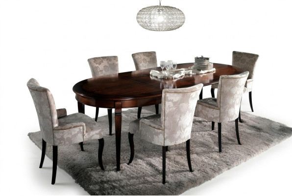 Dining Table Set Dining Room Furniture Ensemble Group Table + 6 Chair Set 7pc.