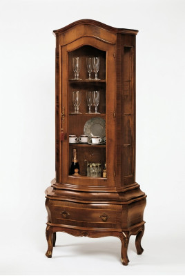 Solid wood sideboard, living room sideboard, Vaccari cav giovanni glass doors