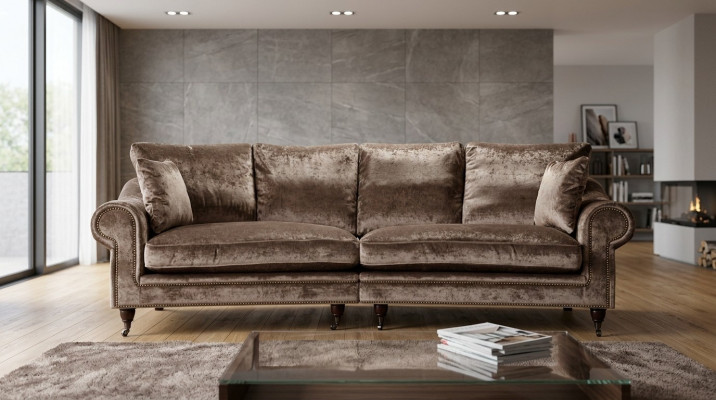 Sofa 4-seater XXL Couch Seat Cushions Sofas Couches Living Room Design Big