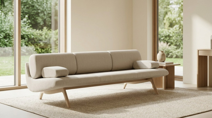 Designer sofa 3-seater couch upholstered sofas designer sofa new seat three-seater wood