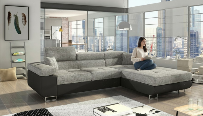 Corner sofa L-shaped living area designer sofa couch upholstery fabric seat ensemble