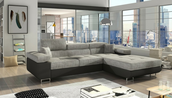 Corner sofa L-shaped living area designer sofa couch upholstery fabric seat ensemble