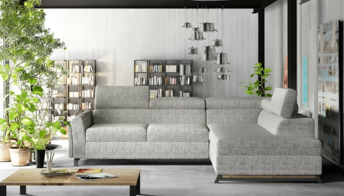 Designer sofa couch corner sofa textile upholstery suite living landscape L-shape fabric