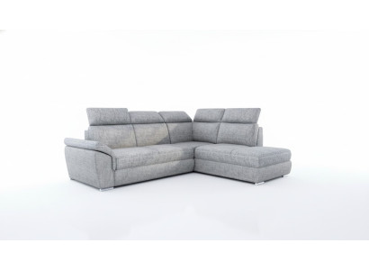 Fabric sectional L-shaped sofa couch design upholstery modern textile bed function new