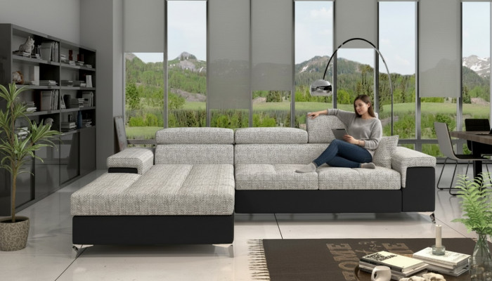 L-shape couch living area corner sofa suite modern design sofa fabric textile new