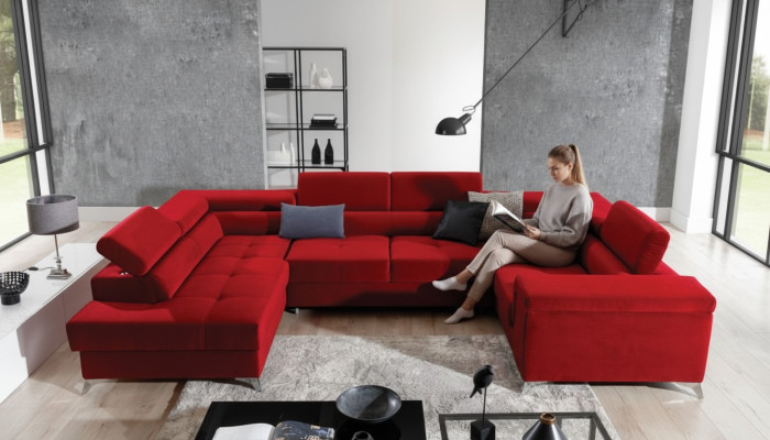 U-shaped sectional sofa couch design upholstered sofa bed function living landscape
