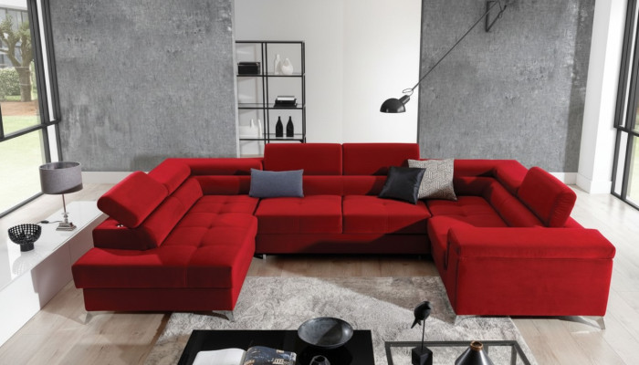 U-shaped sectional sofa couch design upholstered sofa bed function living landscape