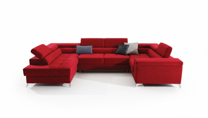 U-shaped sectional sofa couch design upholstered sofa bed function living landscape