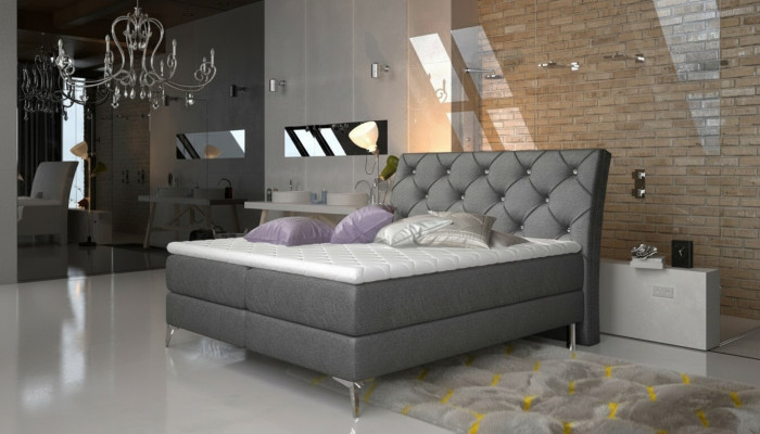 Designer bed bedroom beds textile hotel upholstery chesterfield box spring