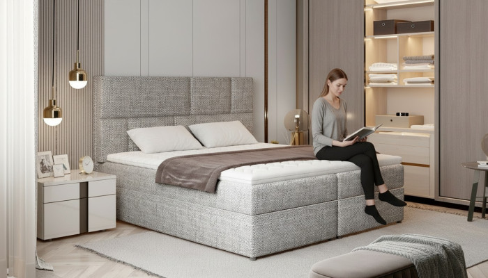 Luxury Designer Upholstered Bed Bed Beds Designer Bed Box Spring Textile 180x200