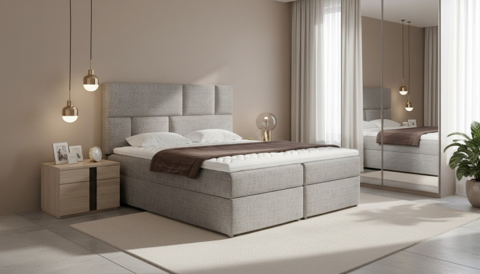 Luxury Designer Upholstered Bed Bed Beds Designer Bed Box Spring Textile 180x200