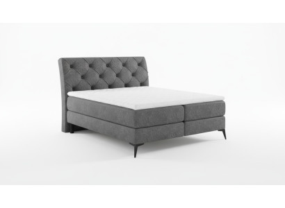 Chesterfield Silver Upholstered Bed Double Bed Big XXL Designer Luxury