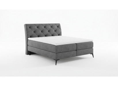 Chesterfield Silver Upholstered Bed Double Bed Big XXL Designer Luxury