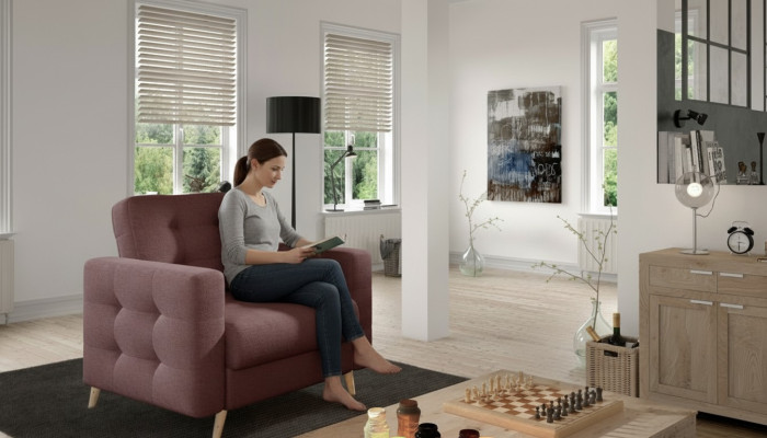 Armchair Designer Chair Upholstered Relax Fabric Textile Lounge New Television 1-Seater