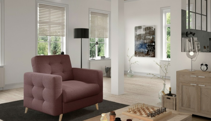 Armchair Designer Chair Upholstered Relax Fabric Textile Lounge New Television 1-Seater
