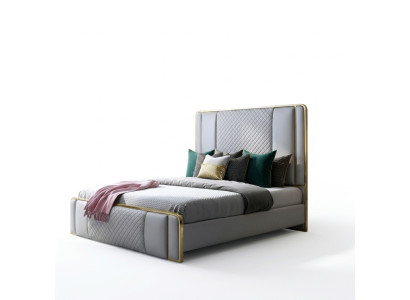 Designer double bed bed hotel luxury bedroom 140/160x200cm leather