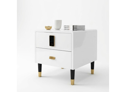 Bedside table, nightstand, dresser, side table, decorative console, high-gloss gold