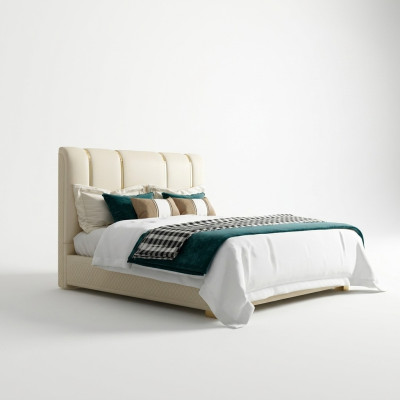 Luxury bed bedroom Italian leather double beds metal design