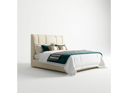 Luxury bed bedroom Italian leather double beds metal design
