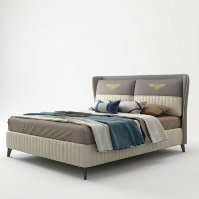 Designer double bed hotel luxury bedroom 150/180x200cm leather new