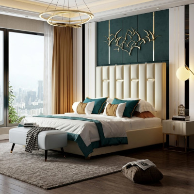 Luxury bedroom double bed 150/180x200cm metal new hotel