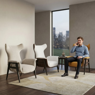 Wing chair upholstered chair TV armchair upholstered armchair fabric armchair