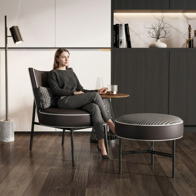 Armchair + Ottoman Club Chair Lounge Chair Cocktail Chair Relax Chair Recliner
