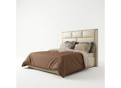 Designer double bed hotel luxury bedroom 180x200cm leather metal