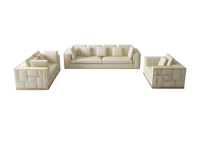 Design Sofa Couch Upholstery Seat Set 3+2+1+ Chaise Longue Leather Luxury