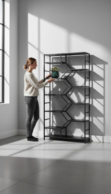 Metal Shelf Room Divider Designer Luxury Shelves Loft Style Cabinet Black