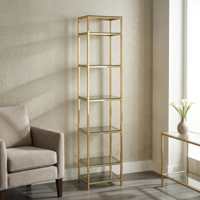Regal Glass Metal Shelf modern design partition wall glass shelves