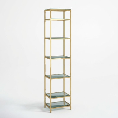 Regal Glass Metal Shelf modern design partition wall glass shelves