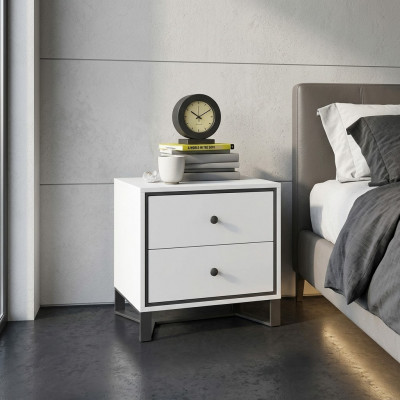 Bedside table nightstand chest of drawers side table high gloss gold stainless steel