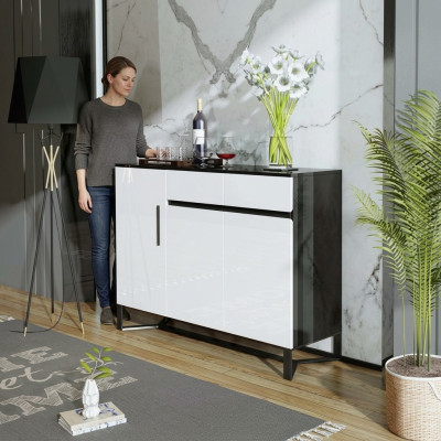 Sideboard cupboard highboard cabinet buffet 3 doors 2 drawers