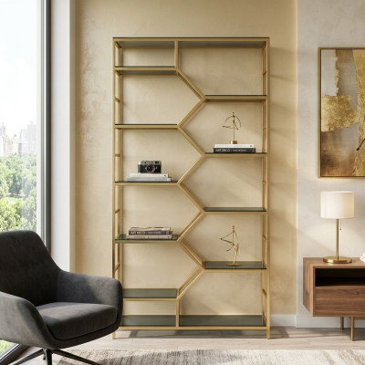 Metal shelf partition designer luxury shelves gold cabinet 3-piece set
