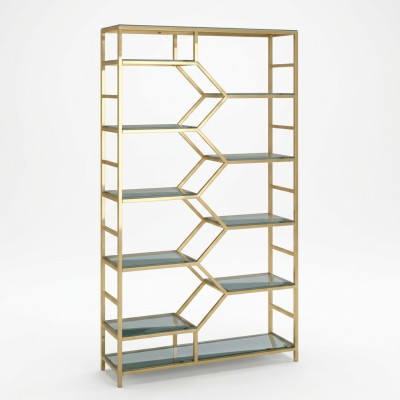 Metal shelf partition designer luxury shelves gold cabinet 3-piece set