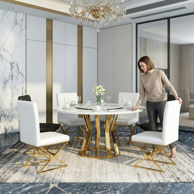 Round dining table 130cm metal round conference decor modern tables