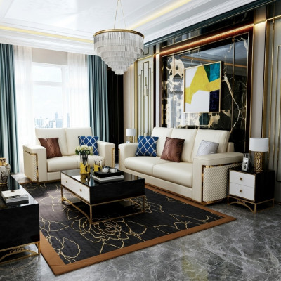 Design Sofa Italian Couch Upholstery Seat Suite 3+2+1 Leather Luxury