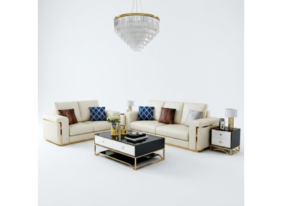 Design Sofa Italian Couch Upholstery Seat Suite 3+2+1 Leather Luxury